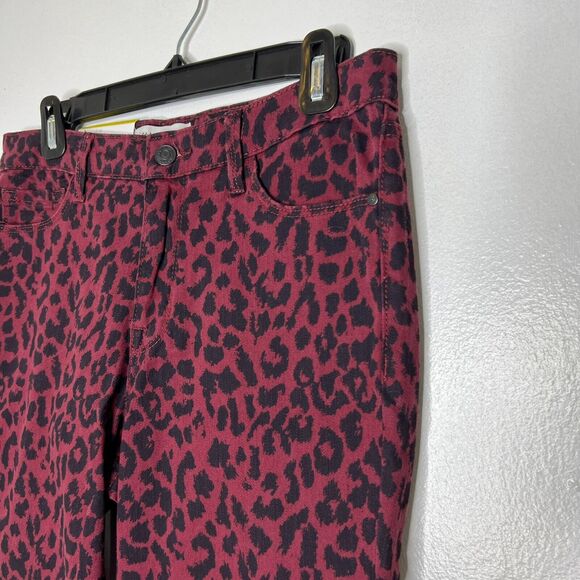 Social Standard Sanctuary Women's Size 8 Red Leopard Ankle Skinny Jeans NEW - Picture 2 of 11